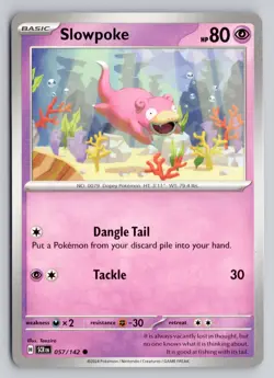 SLOWPOKE 57/142 COMMON STELLAR CROWN POKEMON NM - Image 1