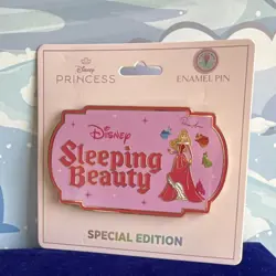 Disney Pink a la Mode Sleeping Beauty Timeless Title Jumbo Pin LE 200 PALM - Image 1