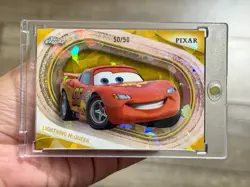 2025 Topps Chrome Disney Sapphire Lightning McQueen Gold 50/50 - Image 1