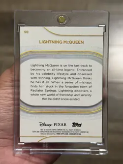 2025 Topps Chrome Disney Sapphire Lightning McQueen Gold 50/50 - Image 2