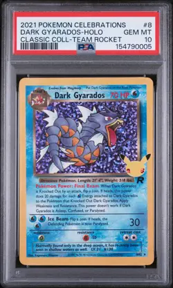 2021 POKEMON CELEBRATIONS CLASSIC COLLECTION #8 DARK GYARADOS-HOLO PSA 10 - Image 1