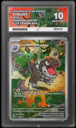 Tyrunt 070 Pokemon Center Stamped Promo Ace 10 - Perfect Subgrades - Image 1