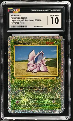 PoKemon Legendary Collection Nidoran 83/110 Reverse Holo English CGC 10 - Image 1