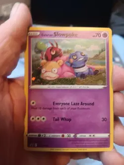 HD SWIRL Pokemon TCG Galarian Slowpoke Cosmos SWSH Black Star Promo SWSH126 - Image 1