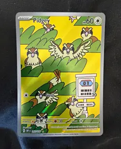 Pokemon TCG Pidgey 207/197 SV03 Obsidian Flames Illustration Rare Holo - Image 1