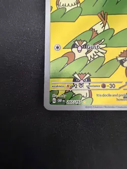 Pokemon TCG Pidgey 207/197 SV03 Obsidian Flames Illustration Rare Holo - Image 5