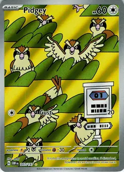 Pidgey Holo Illustration Rare SV03: Obsidian Flames 207/197 NM - Image 1