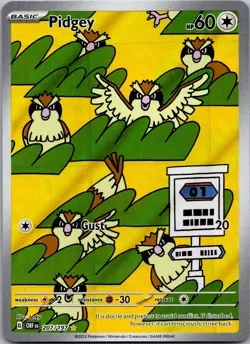 Pidgey Holo Illustration Rare SV03: Obsidian Flames 207/197 NM - Image 1