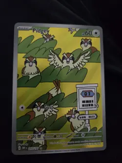 Pokemon TCG Obsidian Flames Pidgey Holo Card 207/197 Illustration Rare NM Cute - Image 1