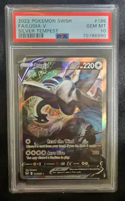 2022 Pokemon Lugia V Alternate Art Alt Art 186/195 Silver Tempest PSA 10 - Image 1