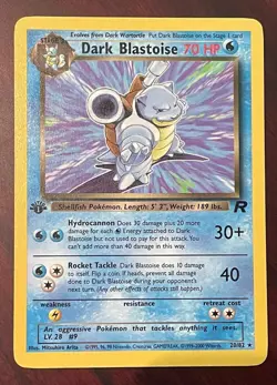 Wizards Pokemon TCG Team Rocket Dark Blastoise 20/82 Rare 1st Ed Regular 70HP - Image 1