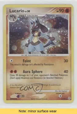 Lucario Holo Pokemon Diamond & Pearl Base Set #6 2007 READ 0gf2 - Image 1