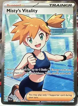 Misty’s Vitality 111/084 Ultra Rare Full Art Pitch Black Pokemon NM EN - Image 1