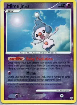 Pokemon TCG Mime Jr 90/130 Diamond Pearl Rev Holo LP - Image 1
