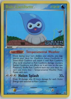 Rain Castform 26/113 Rare Delta Species Pokemon Reverse Holo Lightly Played - Image 1