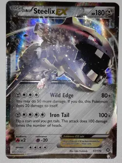 Steelix EX 67/114 Holo EX Rare Steam Siege Pokemon Damaged - Image 1