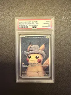 Pokemon Pikachu With Grey Felt Hat Van Gogh Promo PSA 10 - Image 1