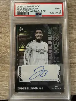 Jude Bellingham PSA 9 Auto /10 Topps UCC Knockout Black Real Madrid 2025-26 - Image 1