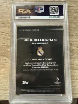 Jude Bellingham PSA 9 Auto /10 Topps UCC Knockout Black Real Madrid 2025-26 - Image 2