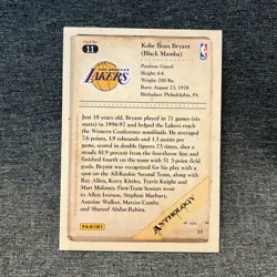 2012-13 Panini Kobe Anthology Kobe Bryant Black Mamba #11 Los Angeles Lakers - Image 3