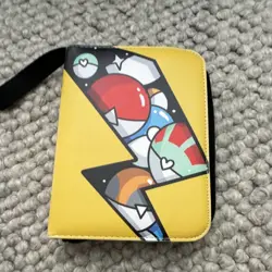 Pikachu Pokemon TCG Yellow/Black Zipper 3-Ring Binder 160 Cards 4-Pocket - Image 1