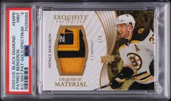 2020-21 Upper Deck Black Diamond Exquisite Gold Patch Patrice Bergeron #/3 PSA 9 - Image 1