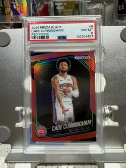 Panini 2024-25 Prizm Black Cade Cunningham #8 Detroit Pistons Red Prizm /299 - Image 1