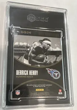 Derrick Henry RC Panini Black Gold, Gold Prospecting Quad Material 124/199 SGC 9 - Image 2