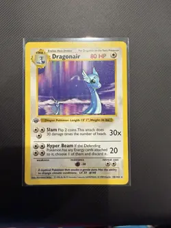 Dragonair 018/102 Base Set (Shadowless) Regular 1st Edition Pokemon Card NM/LP - Image 1