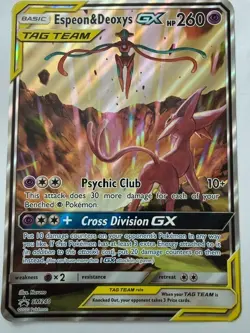 Pokemon TCG Espeon Deoxys GX Sun Moon Holo Black Star PROMO-SM240 LP - Image 1