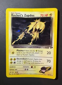 2000 Pokemon Rocket's Zapdos 15/132 Gym Challenge Holo Rare HP - Image 1
