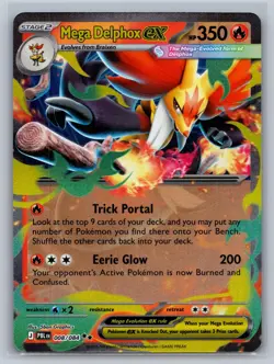 Mega Delphox ex 008/084 Double Rare Pitch Black Pokemon Holo Near Mint - Image 1