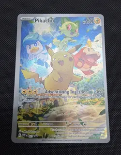 Pokemon TCG Pikachu SV Promo 027 Holo ENG 2023 Adventuring Together - Image 2