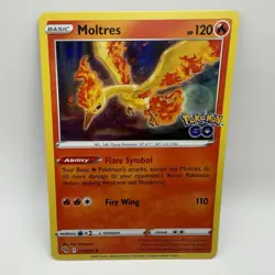Pokemon TCG Moltres 012/078 Pokemon GO Holo Rare 2022 NM - Image 1