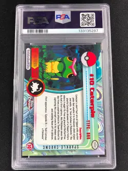 Pokemon 2000 Topps Chrome Caterpie #10 Sparkle Holo PSA 9 - Image 2