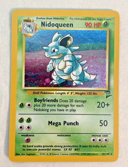 Nice Swirl Pokemon TCG 1999 Nidoqueen Base Set 2 Holo Rare 12/130 LP - Image 1