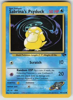 Sabrina's Psyduck 99/132 Common Gym Challenge Pokemon Unlimited Lightly Played - Image 1