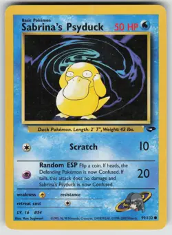 Sabrina's Psyduck 99/132 Common Gym Challenge Pokemon Unlimited MP - Image 1