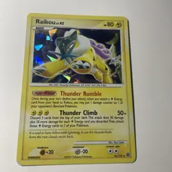 2007 Pokemon Secret Wonders: Raikou 16/132 Rare Card Cracked Ice Holo bleed- MP - Image 1