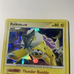 2007 Pokemon Secret Wonders: Raikou 16/132 Rare Card Cracked Ice Holo bleed- MP - Image 3