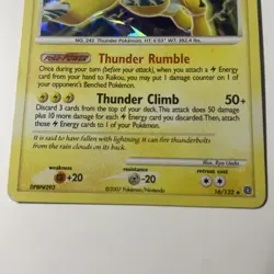 2007 Pokemon Secret Wonders: Raikou 16/132 Rare Card Cracked Ice Holo bleed- MP - Image 4