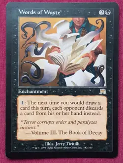 Magic The Gathering ONSLAUGHT WORDS OF WASTE black card MTG - Image 1