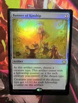 MTG Banner of Kinship Foundations Prerelease Stamp Foil - Image 1