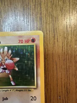 Pokemon TCG Hitmonchan 7/102 Unlimited Holo Rare Base Set 1999 WoTC - Image 3