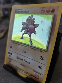 Hitmonchan 7/102 Holo 1999 WOTC Pokemon TCG Card Base Set - Image 2