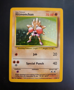 WOTC Hitmonchan 7/102 Base Set Holo Rare Pokemon TCG 1999 LP - Image 1