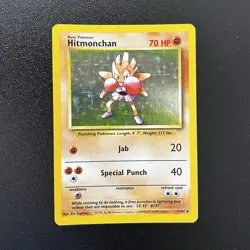 Hitmonchan Base Set Holo Rare 7/102 70 HP English 1999 WOTC Pokemon TCG [LP] - Image 1