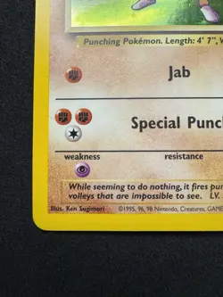 Pokemon TCG Hitmonchan 7/102 Base Set 1999 Holo Rare Vintage WOTC LP/LP+ - Image 4