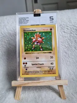 Hitmonchan Shadowless Holo Card 7/102 Vintage WOTC Pokemon TCG Base Set PCG 5 - Image 1