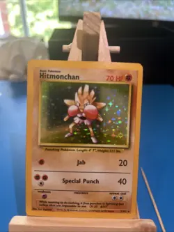 Pokemon TCG Hitmonchan Holo Card Base Set 7/102 WOTC LP/MP - Image 1